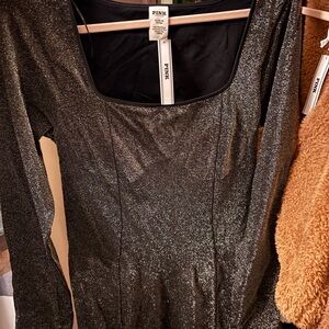 PINK Victoria's Secret| Women's Glitter Black Jumpsuit